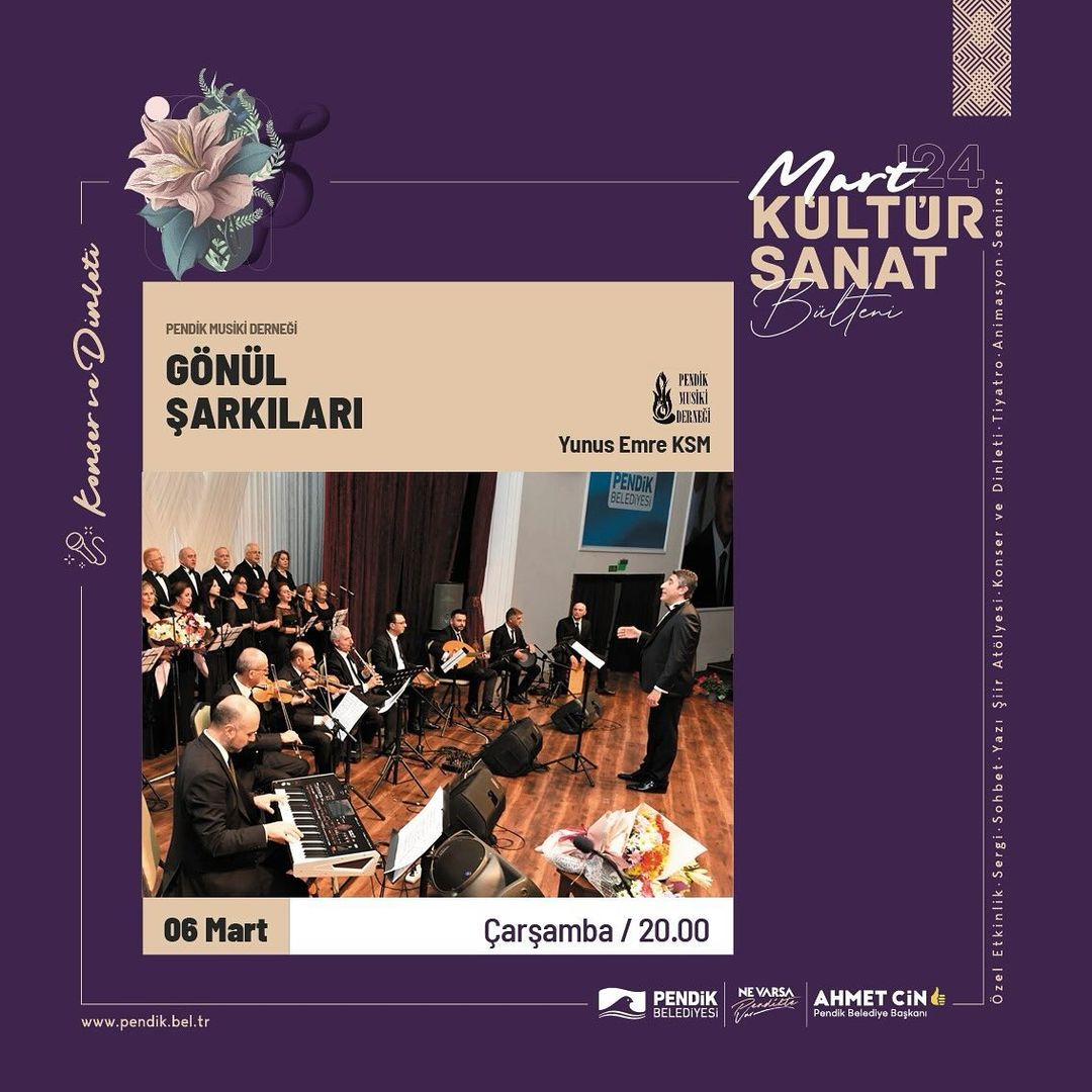 Pendik Kültür Sanat - Pendik Musiki Derneği Konseri: Gönül Şarkıları 